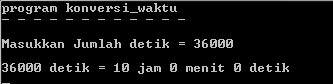 Program Pascal Konversi Waktu  