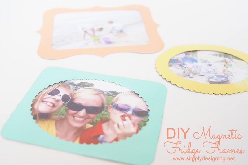 DIY Magnetic Fridge Frames | these are so simple and cute!  A perfect way to display summer photos on your fridge.  Pinning for later! | #magnets #diy #silhouette #decoart #paint #craft 