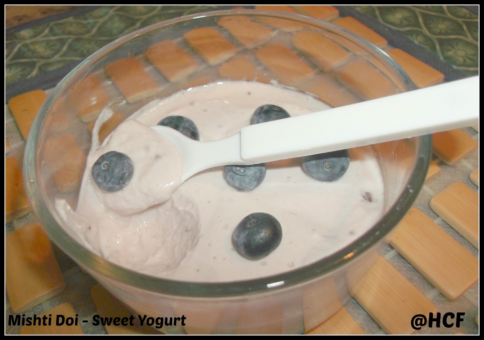 HCF Mishti Doi with Blueberry Sweet Yogurt a Bengali Sweet dish