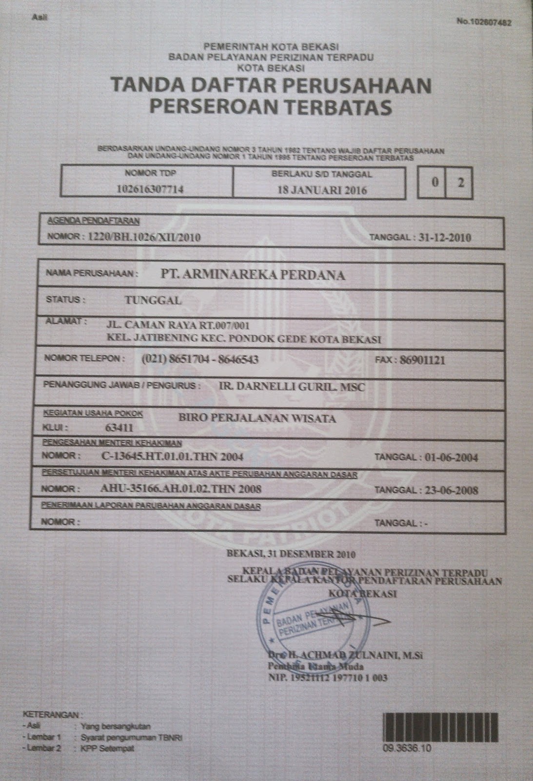 Foto Dokumen Legalitas Surat Izin Dan Penunjukan Kemitraan