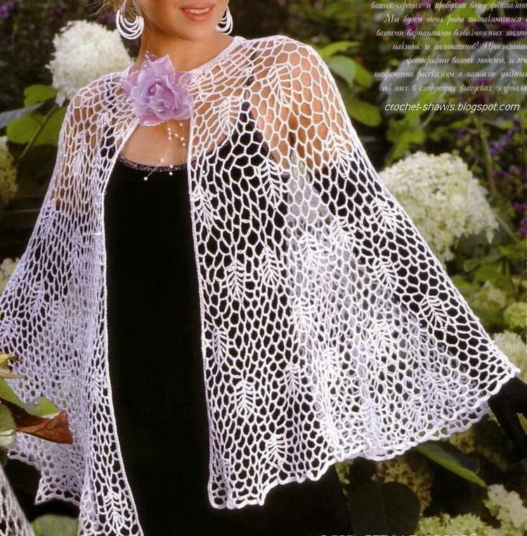 Crochet Shawls: Crochet Cape - Womens Lace Crochet Cape ...