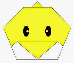 Bước 10: Vẽ mắt để hoàn thành cách gấp mặt con gà con bằng giấy origami. Bước 10: Vẽ mắt để hoàn thành cách gấp mặt con gà con bằng giấy origami.