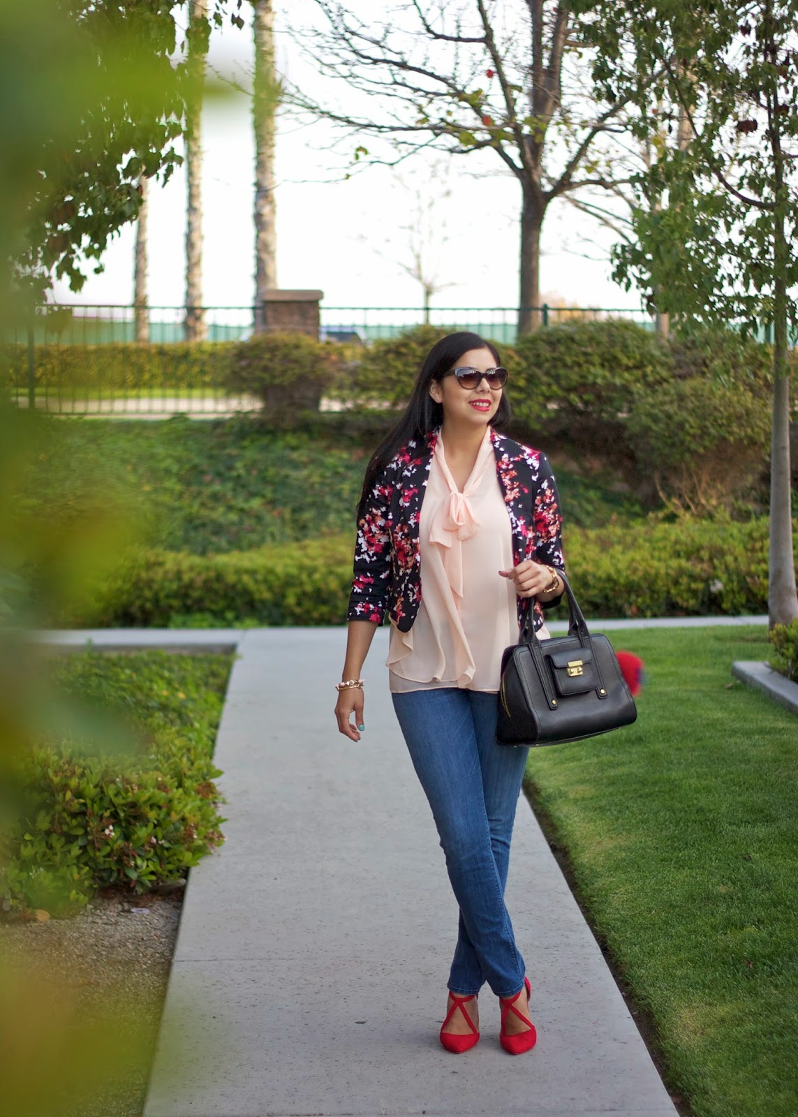 Floral red and pink Outfit Floral red and pink Outfit, little red shoes, red poof