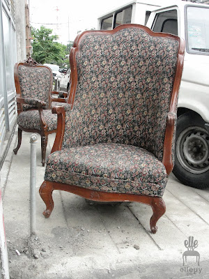 french chairs, painted chair, reupholstered chair, chair before and after