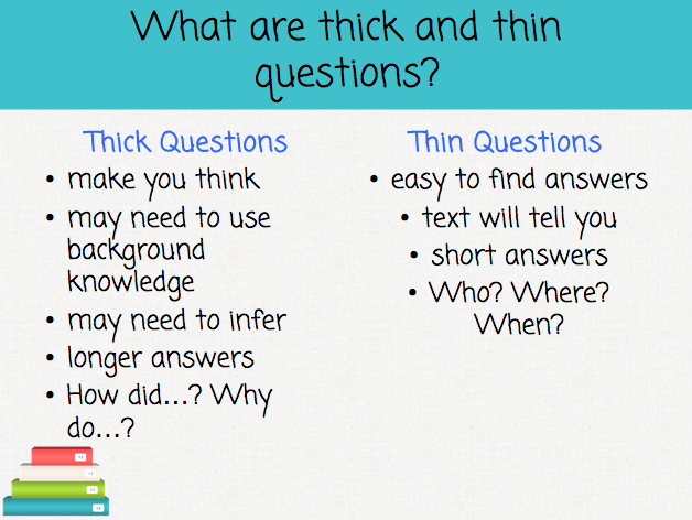 Reederama: Teaching with Thick and Thin Questions