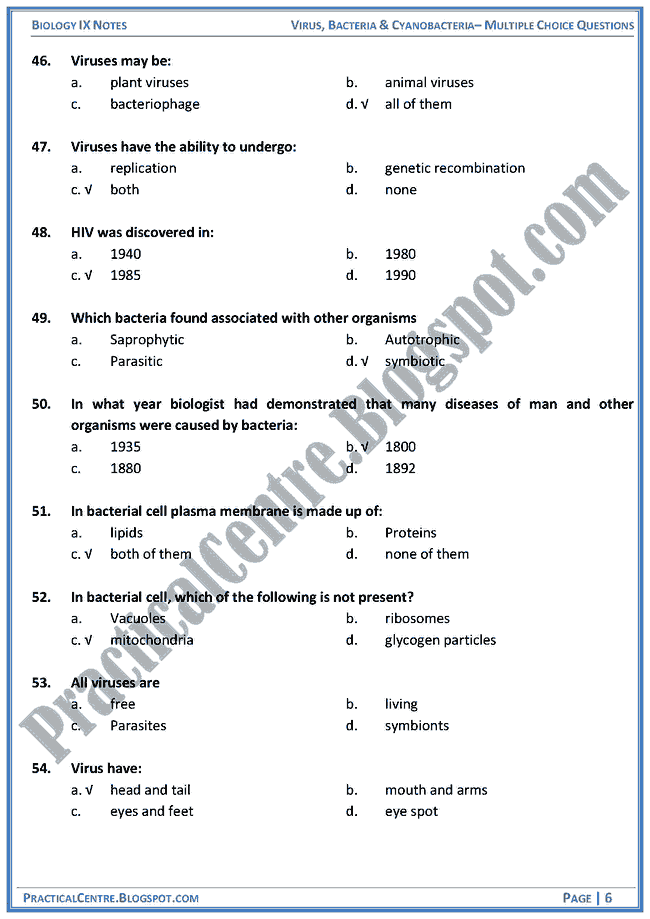 virus-bacteria-and-cyanobacteria-mcqs-biology-ix