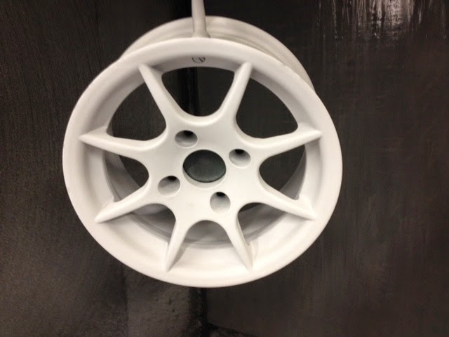 Wheels with Powder Lacquer coat before final baking.