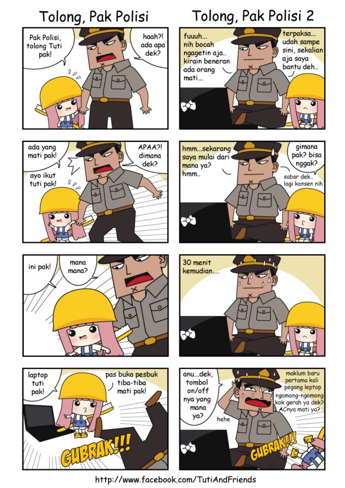 Komik Lucu "Polisi Dikadalin Bocah"