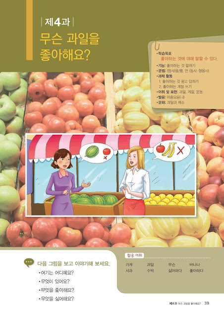 [KIIP Lớp 1 - sơ cấp 1] Bài 4: 무슨 과일을 좋아해요? Bạn thích loại trái cây nào