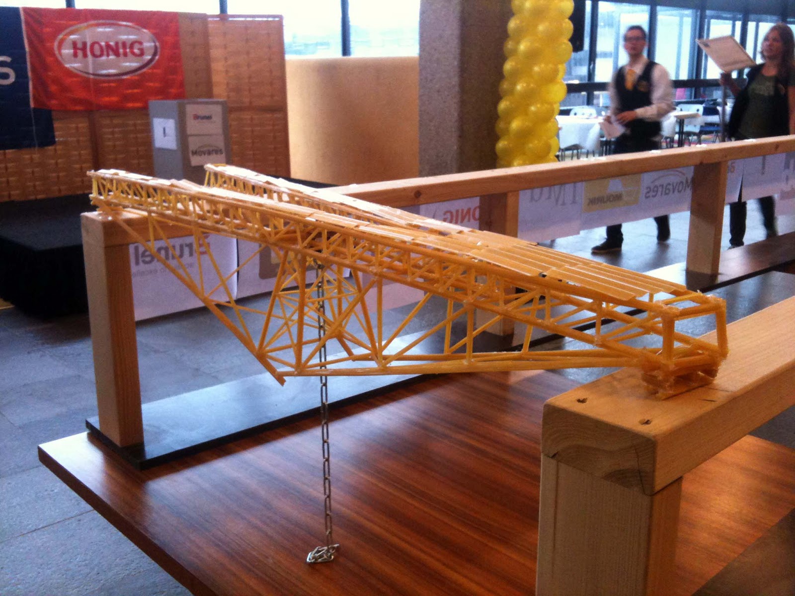 tiny blue apartment Building spaghetti bridges