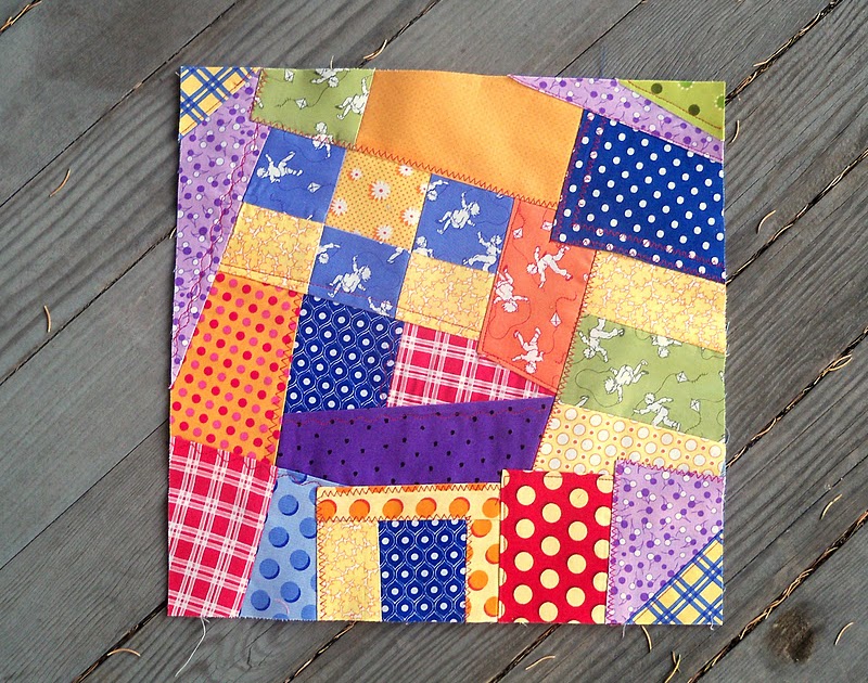 Sewn 14 Crazy Quilt Block