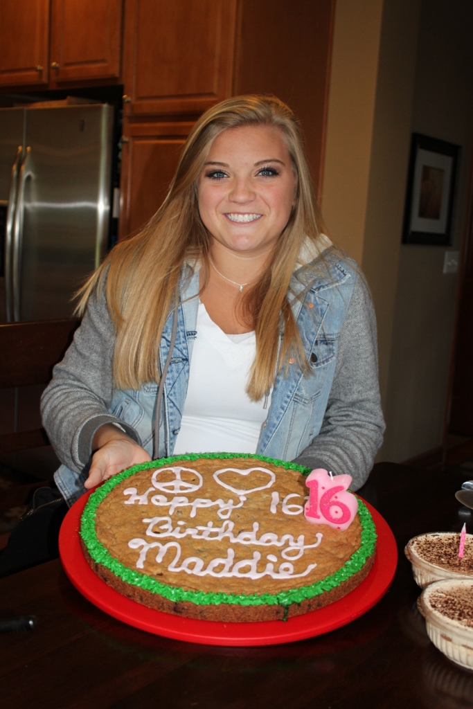 Foley Faves Maddies 16th Birthday Cookie Cake