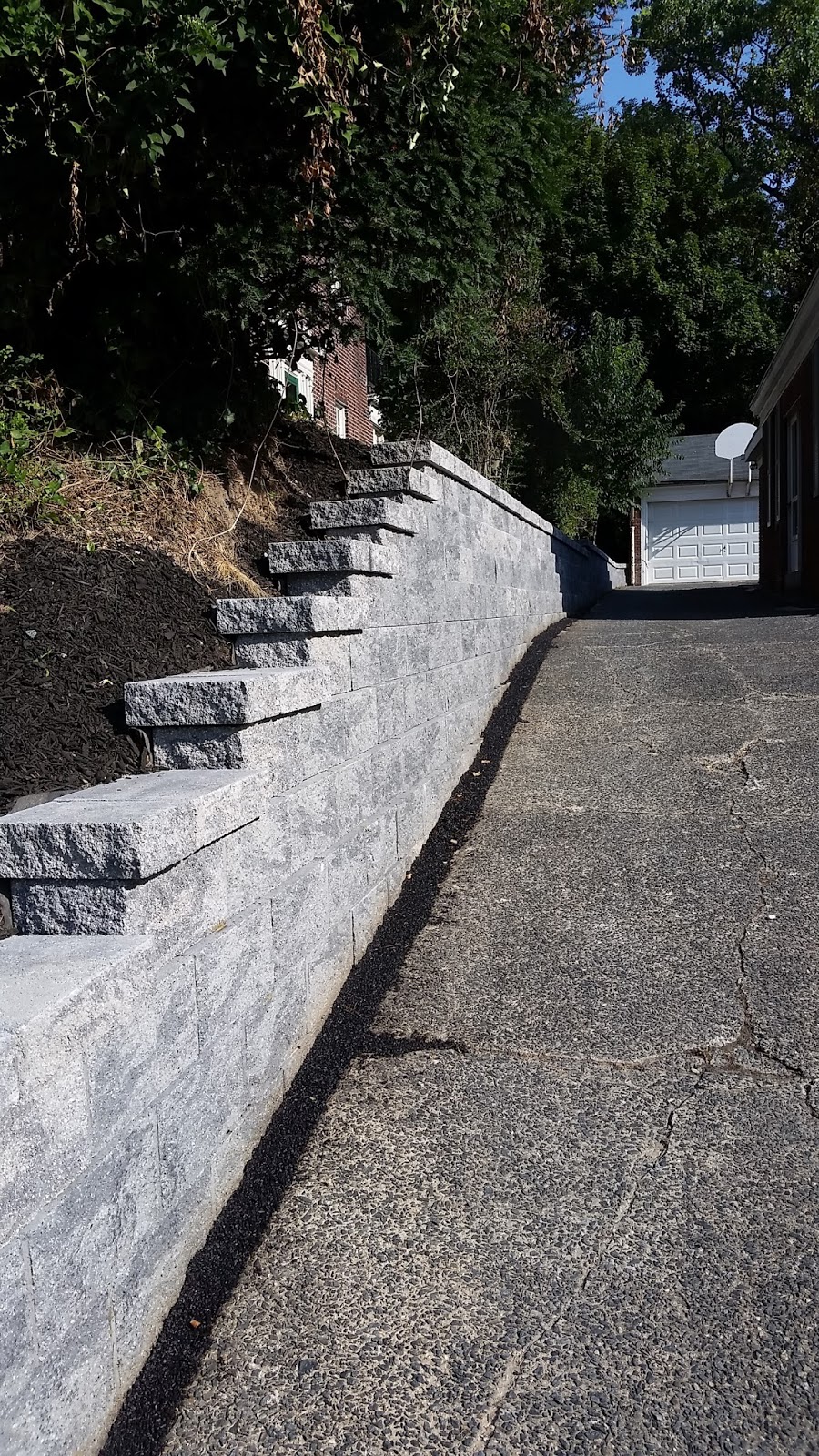 Custom Stoneworks & Design Inc. Retaining Walls installed. Keystone