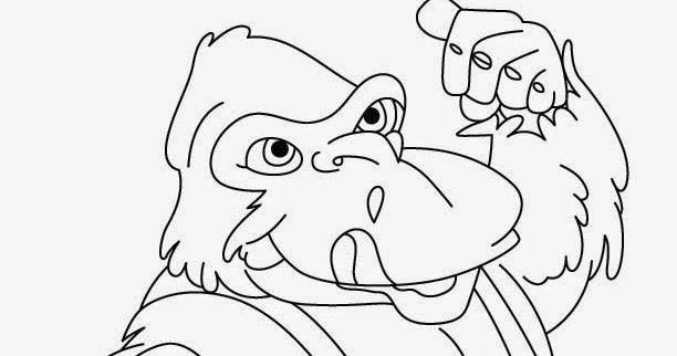 Kids Page: Cute Gorilla Coloring Page
