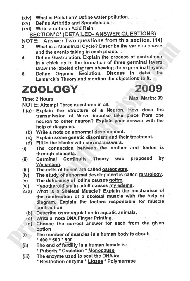 Zoology-2010-five-year-paper-class-XII