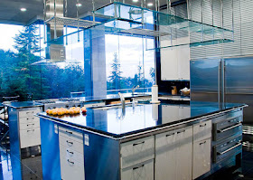 modern blue kitchen cabinets