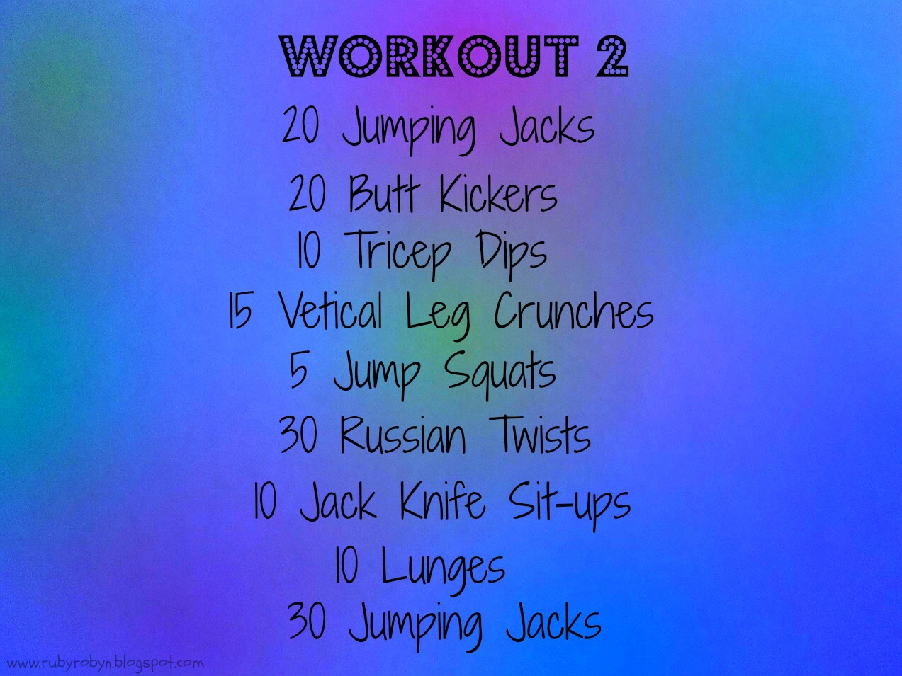 Ruby Robyn 1 Song Workouts
