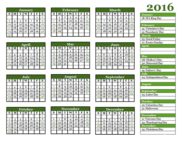 School Printable Calendar 2016, School Printable Calendar 2016 With Holidays, Academic Calendar 2016 Template Cute, School Printable Calendar 2016 free planner