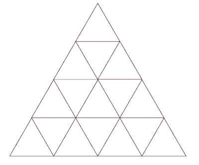 كم عدد المثلثات التي يمكن رسمها على الطاوله