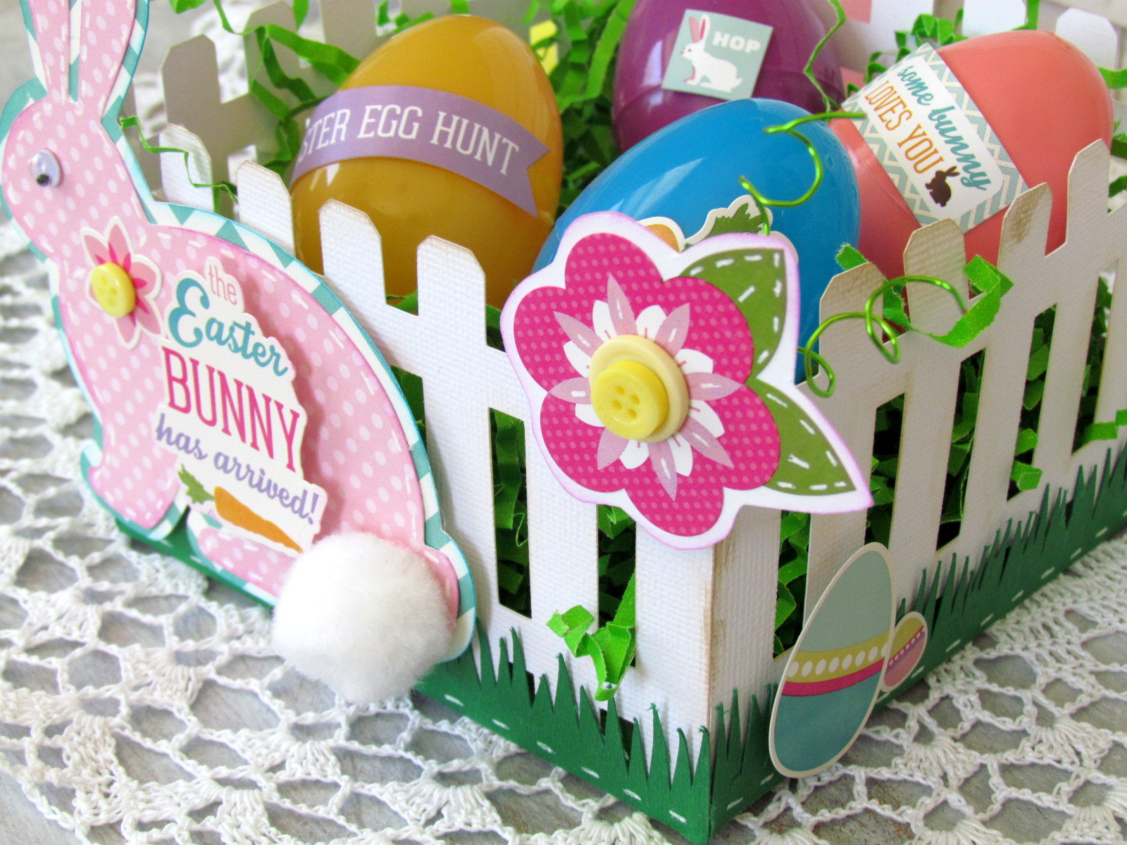 Picket Fence Easter Basket Ribbons & Glue
