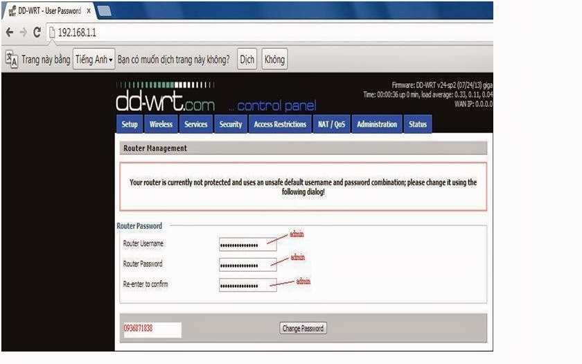 Hướng dẫn AP Buffalo WLIH4D600 firmware DDWRT phát wifi
