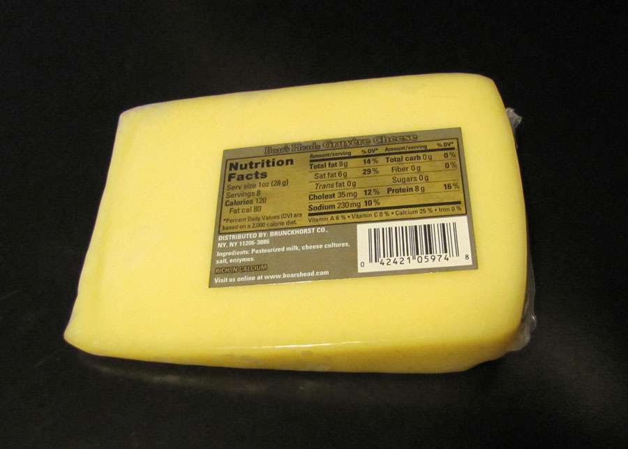 Smells Like Food in Here Boar's Head Gruyere Cheese