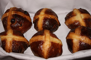 homemade hot cross buns