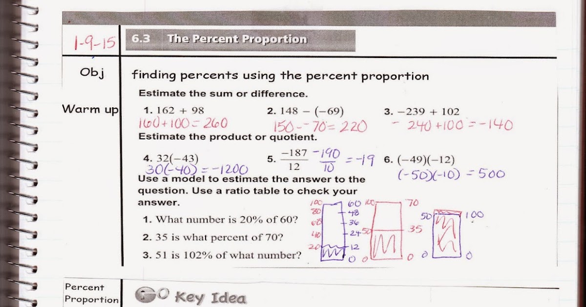 Ms. Jean's Classroom Blog: Math 7 6.3 The Percent Proportion