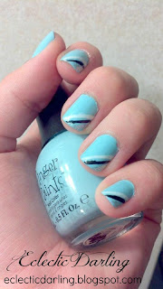 Eclectic Darling: Nail Art | Blue with Stripes
