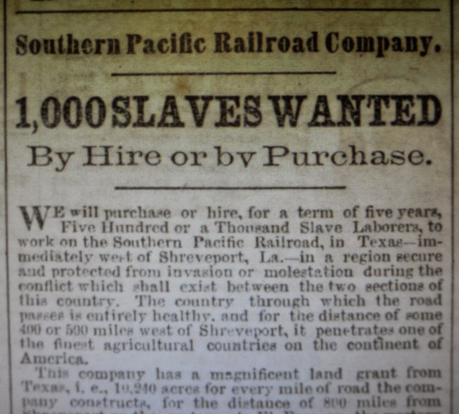 Random Thoughts on History Buying and Renting Kentucky Slaves in Bulk