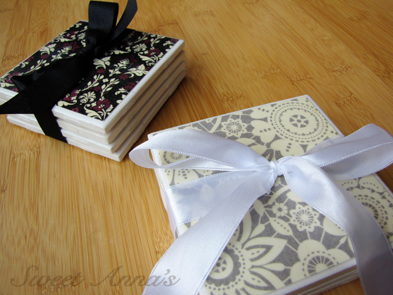 homemade tile coasters Sweet Anna's