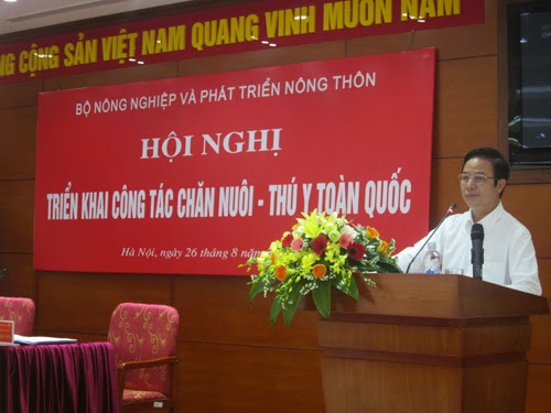 Ông Hoàng Thanh Vân- Cục trưởng Cục Chăn nuôi (Bộ NN&PTNT) phát biểu tại hội nghị.
