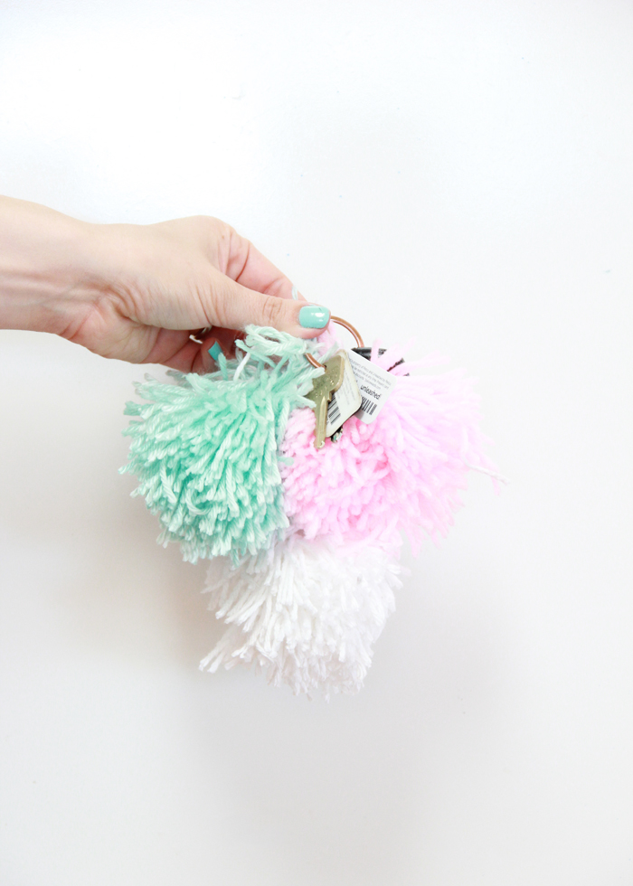 A Bubbly Life DIY Pom Pom Keychains