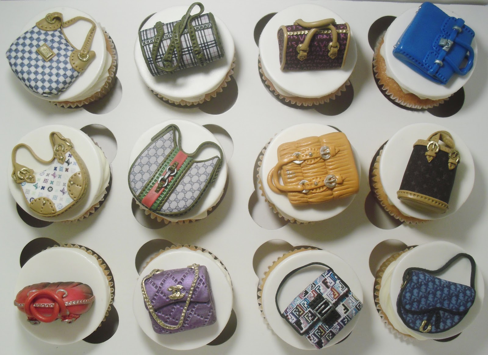 edible designer louis vuitton inspired purse cupcake toppers