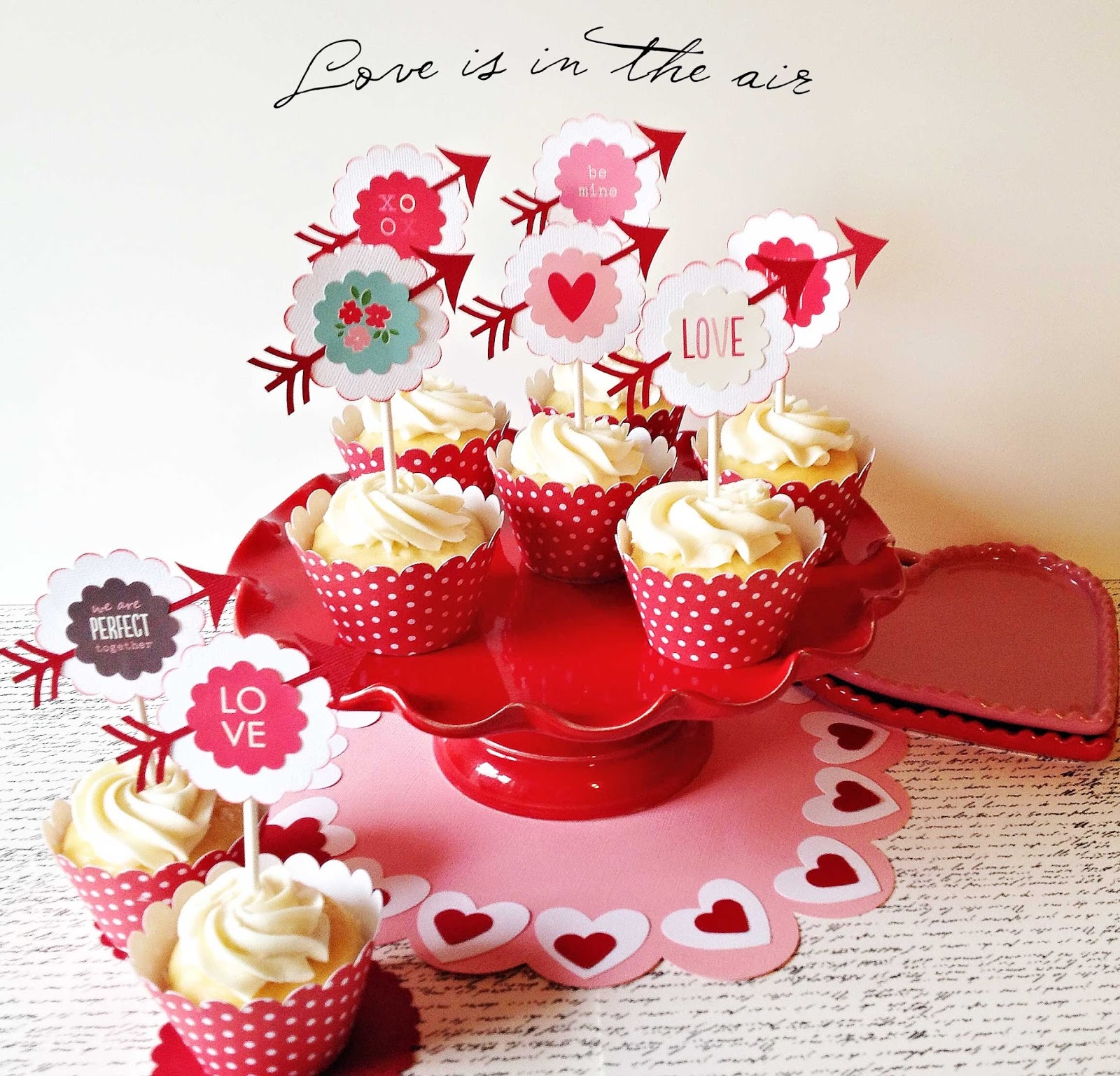 It's Written on the Wall Valentine's Day Cupcake Toppers and Wraps