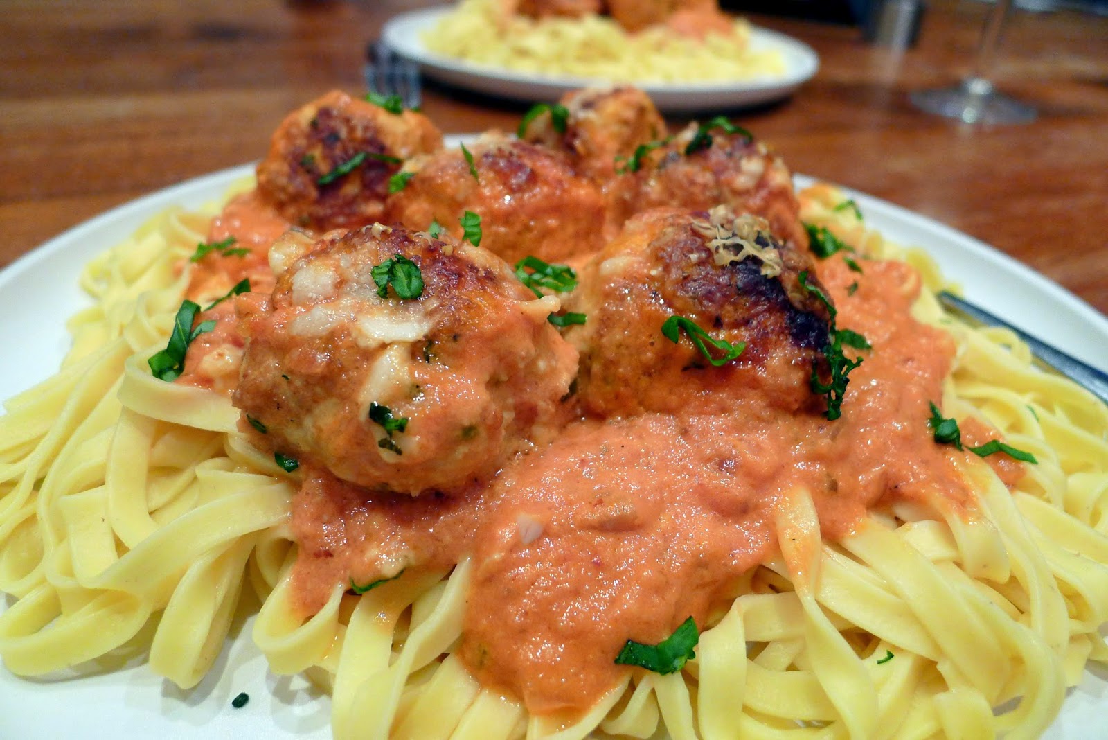 Culinary Adventures in London Baked Meatballs in Tomato Cream Sauce