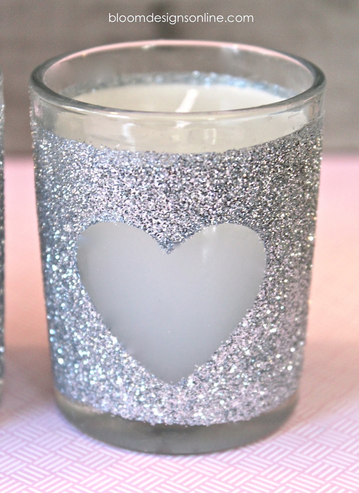 bloom designs Glittered Votives