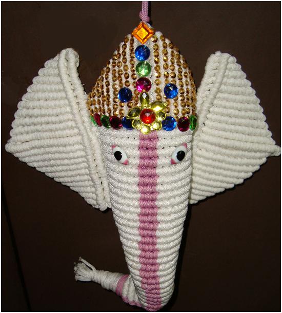Macrame/Cord Ganesha Wall Hanging Pratibha Art & Craft