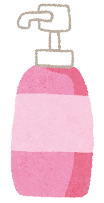 お風呂のイラスト「シャンプー・リンス」