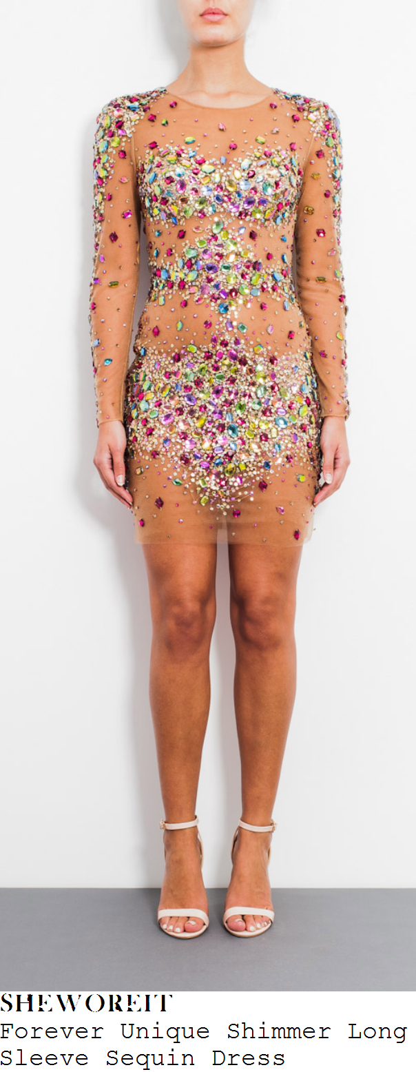 miley-cyrus-nude-mesh-multicoloured-crystal-jewel-embellished-dress-cosmo-magazine