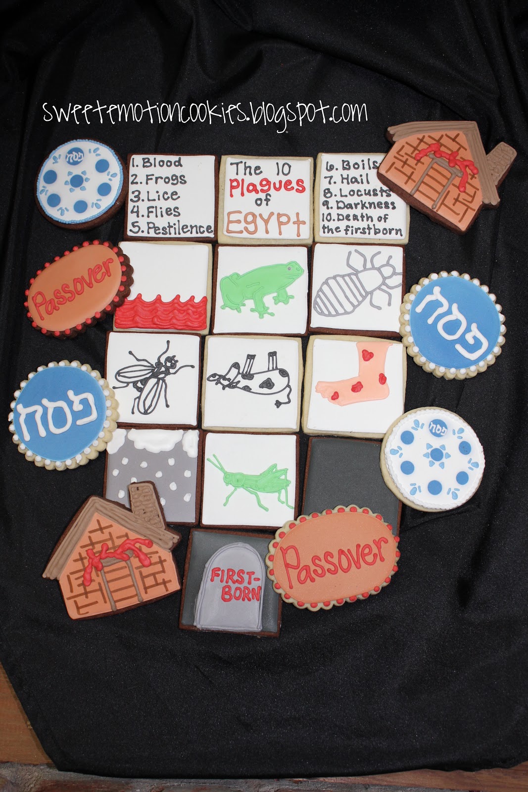 Sweet Emotion Passover Cookies {Plagues, Houses, Seder Plates, and