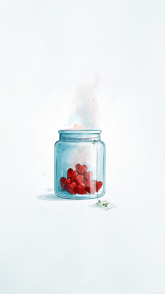 Hearts In Jar Love  Android Best Wallpaper