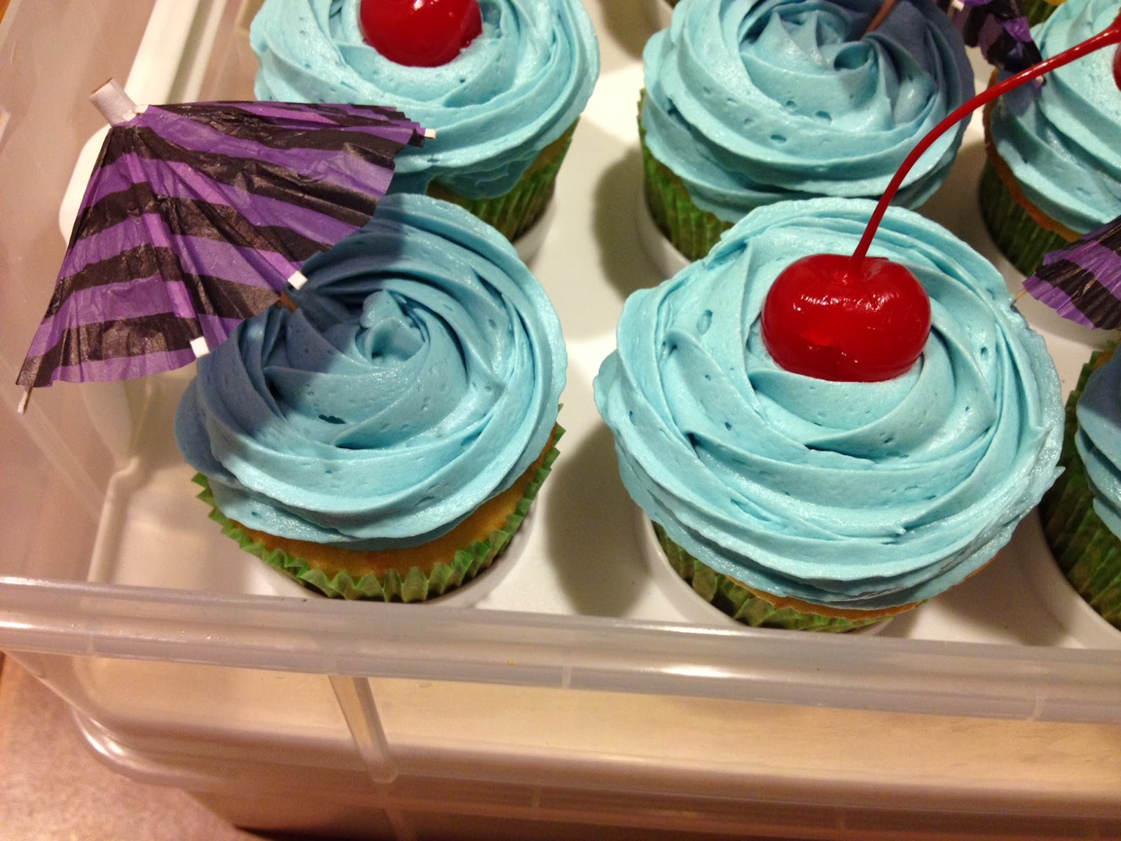Flours and Fudge Blue Hawaiian Cupcakes