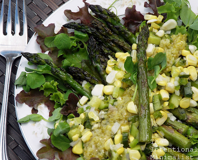 Grilled Asparagus Salad with Cucumber Herb Salsa and Wild Ramp Verde