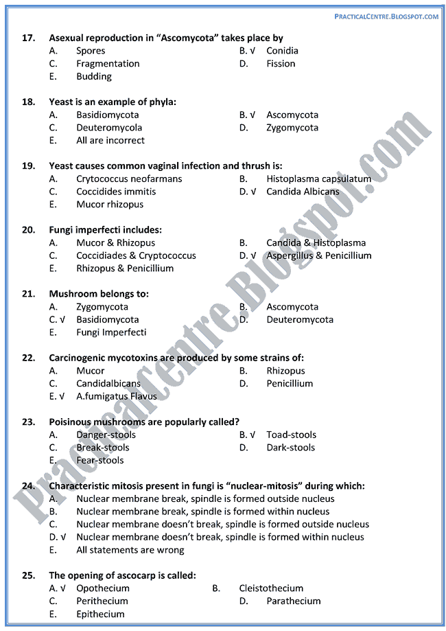 kingdom-fungi-mcat-preparation-mcqs-test-biology-xi-xii