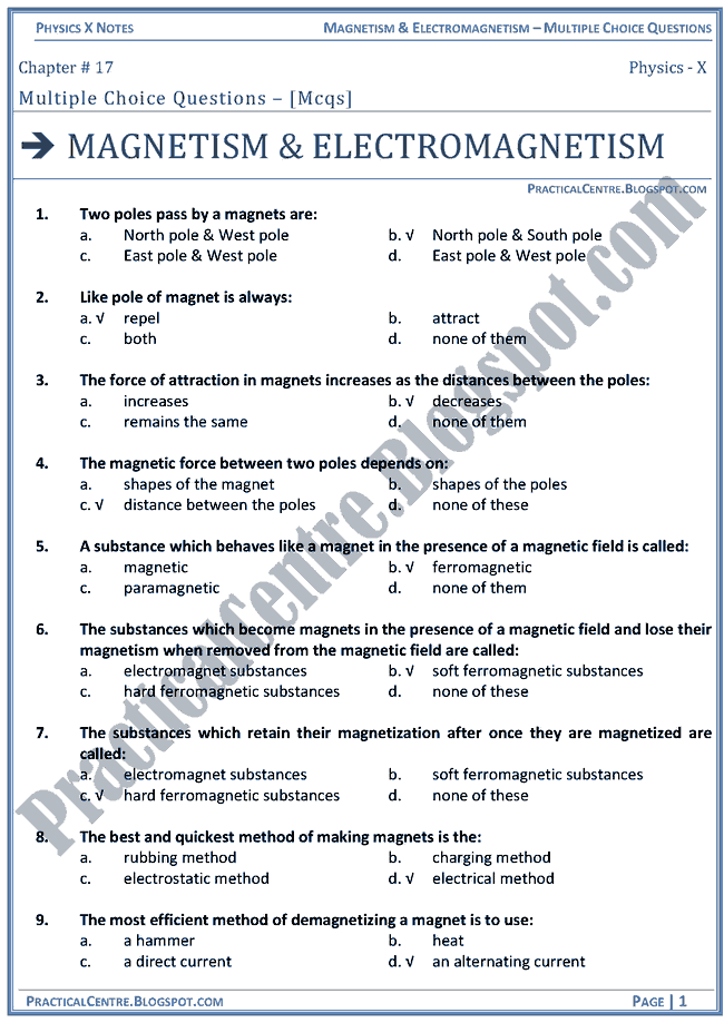 magnetism-and-electromagnetism-mcqs-physics-x