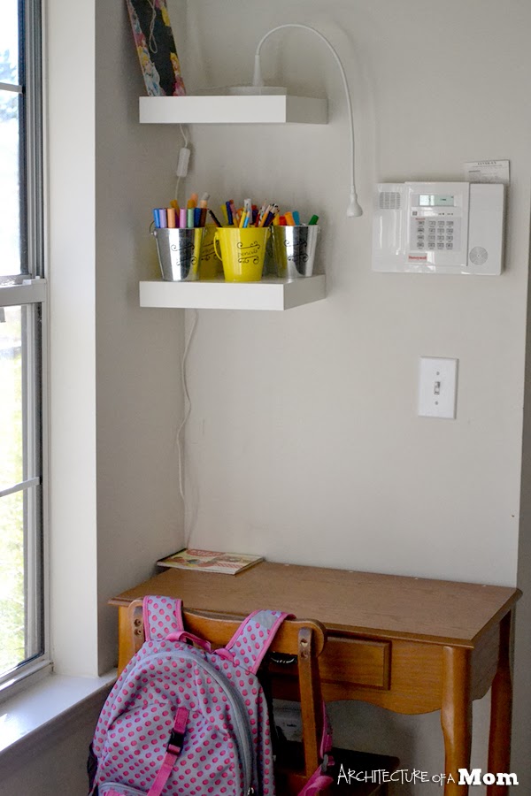 Architecture of a Mom Organizing a Child's Desk