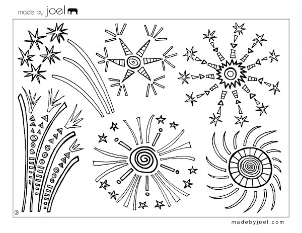 Free 4th of July Fireworks Coloring Pages