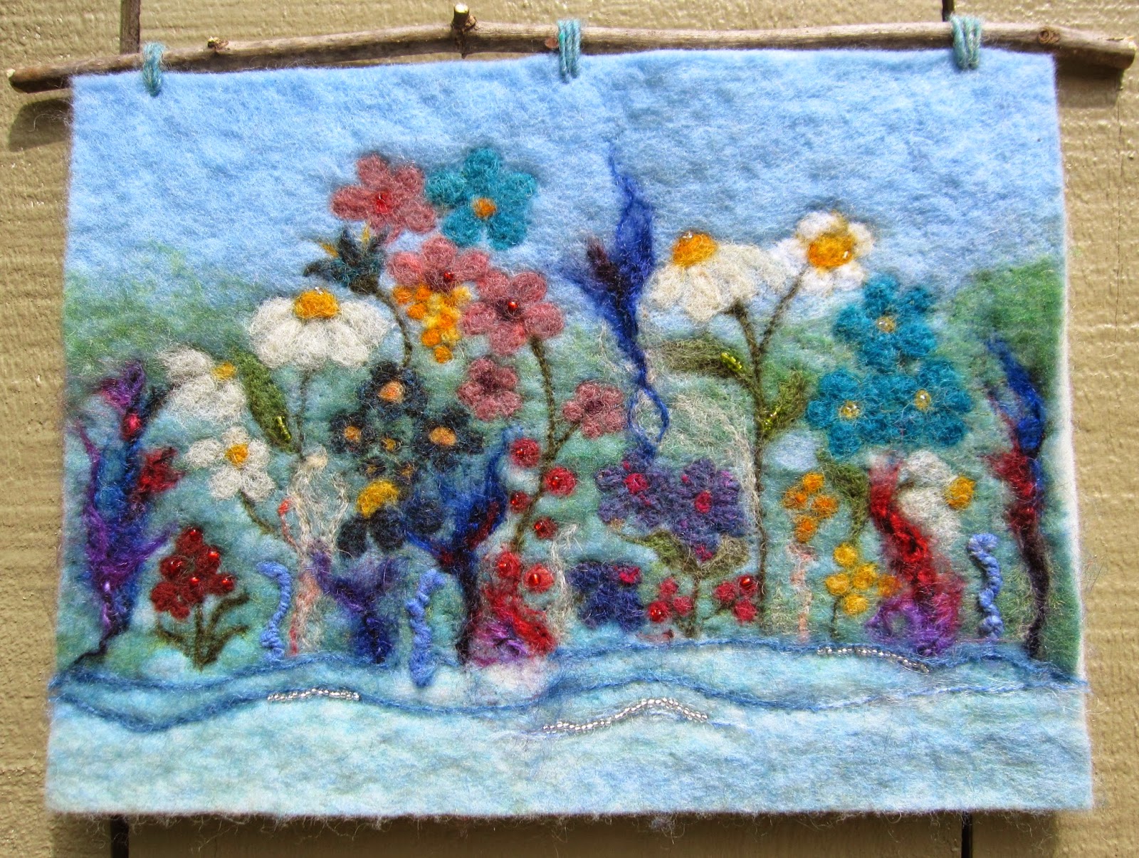 CORAL DOOR STUDIO Needle Felted Tangled Garden Wall Hanging Needle