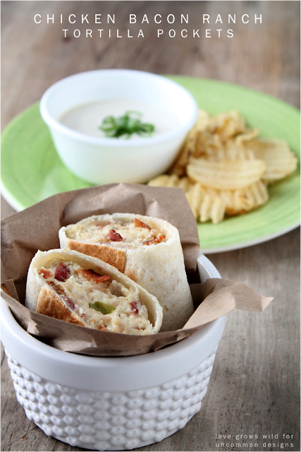 Chicken Bacon Ranch Tortilla Pockets - your family will love this easy dinner idea!